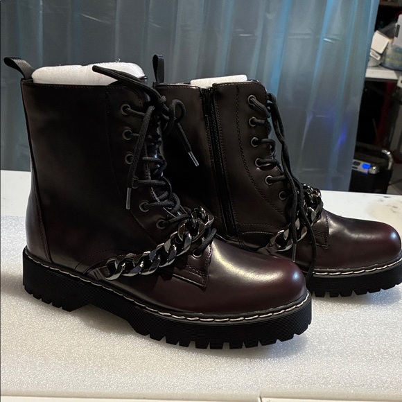 UNIONBAY Women's Combat Boots - Dark Brown and Black - Picture 3 of 7